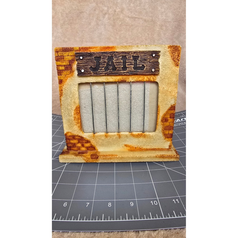 Rustic Western Jail Cell Photo Frame Resin Brick Stucco Outlaw Decor 4x3